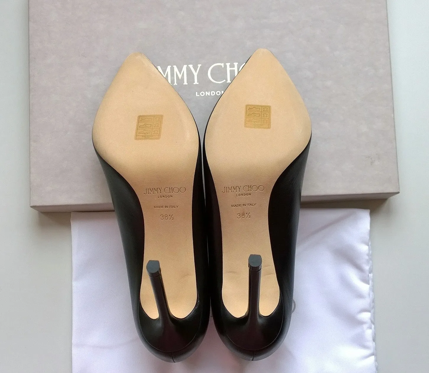 Jimmy Choo Romy Black Leather 100 HIgh Heels Pumps new