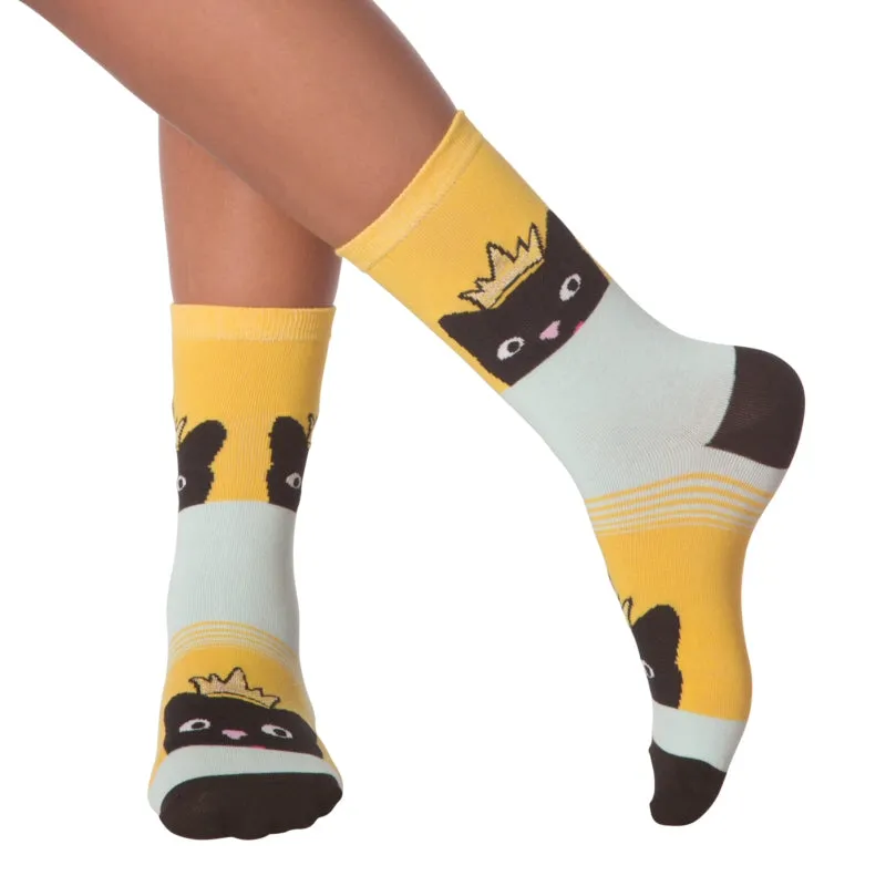 K Bell Cats Peek Sock