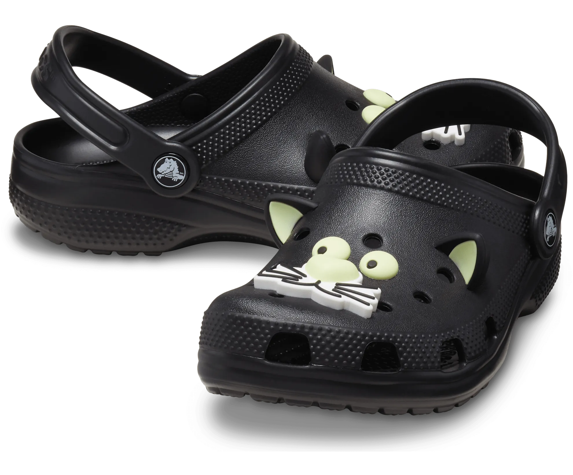 Kids' Classic Glow-In-the-Dark Black Cat Clog