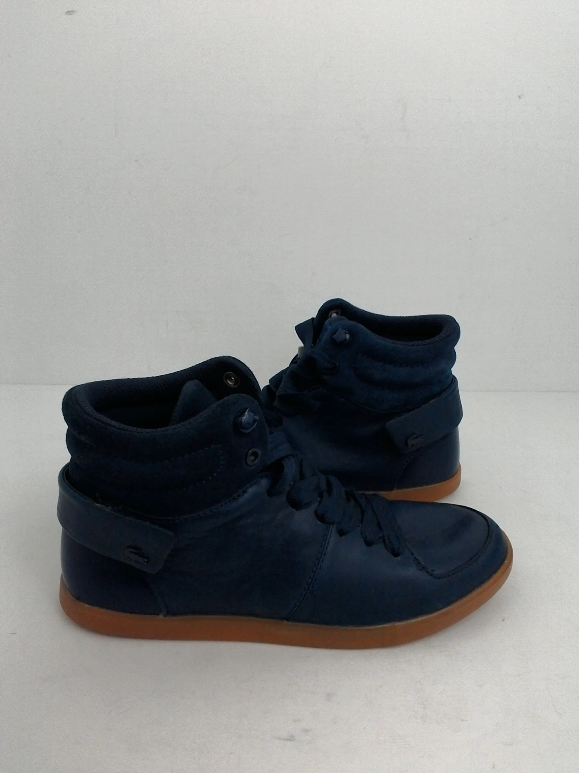 Lacoste Women's Fashion Sneakers Navy Blue Leather Size 5.5