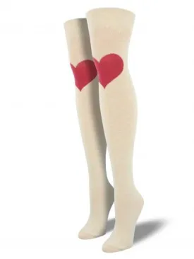 Ladies Heart Over The Knee Socks