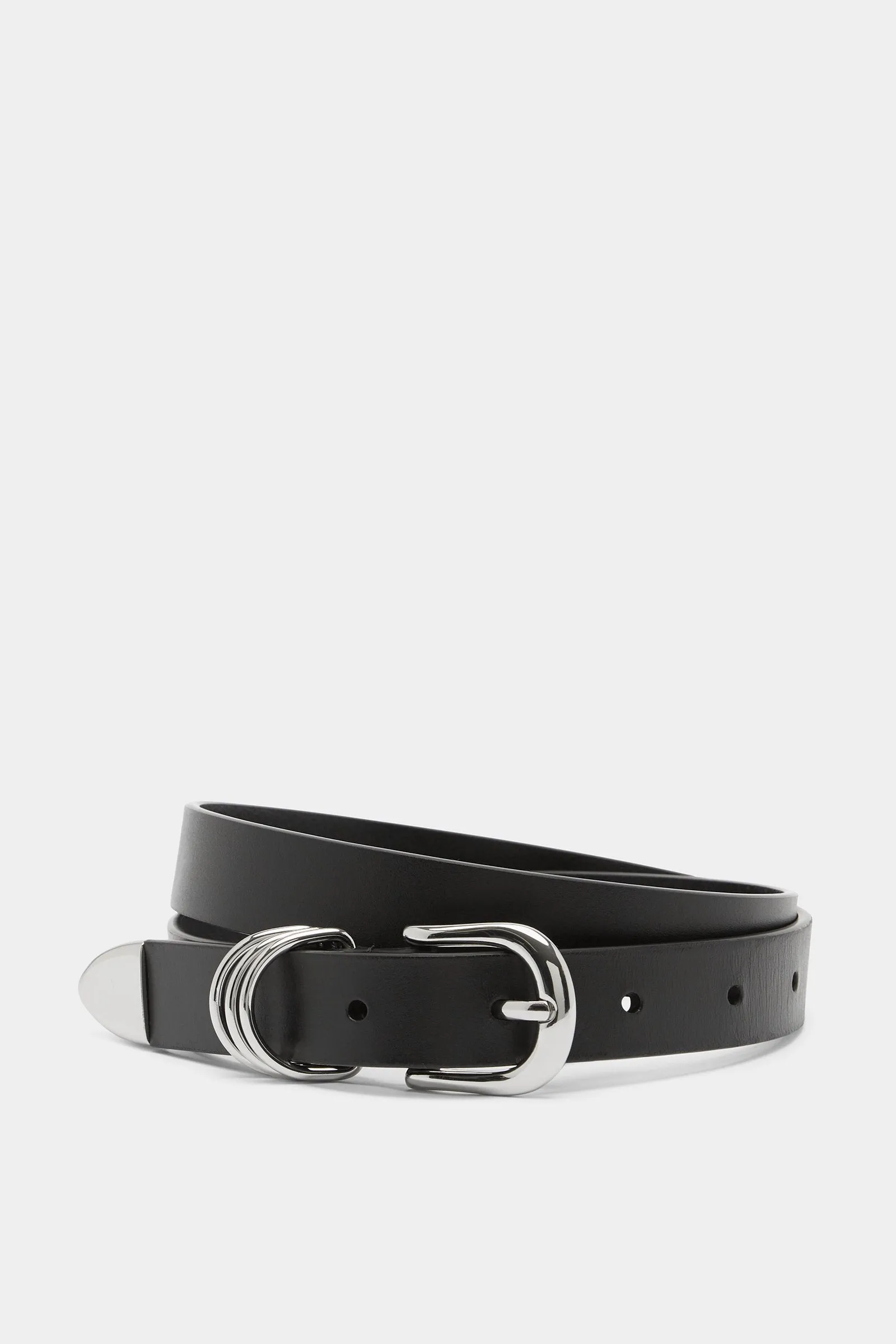 Metal Trim Leather Belt