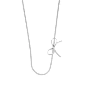 Passion Waterproof Short Bow Necklace Silver Plating