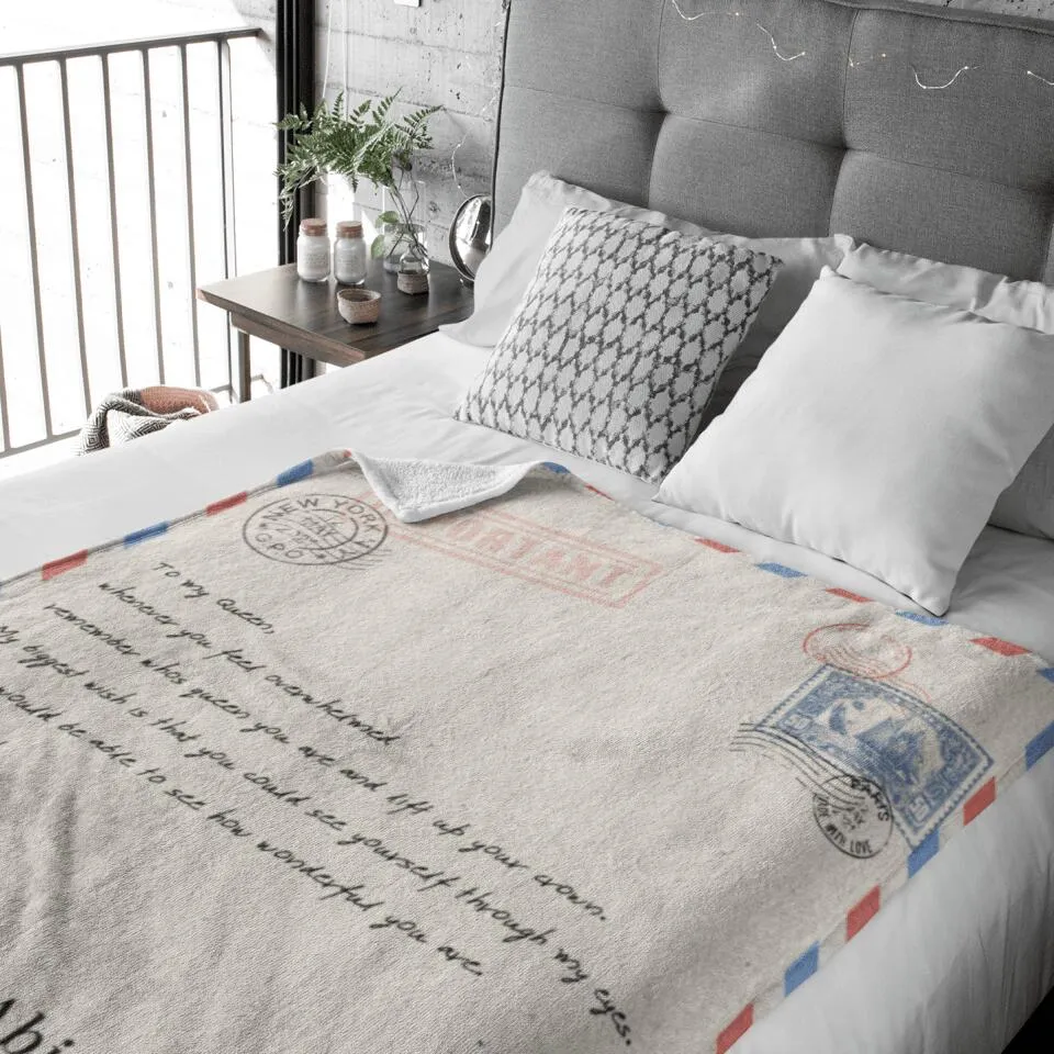 Personalized Love Letter Blanket For Couples