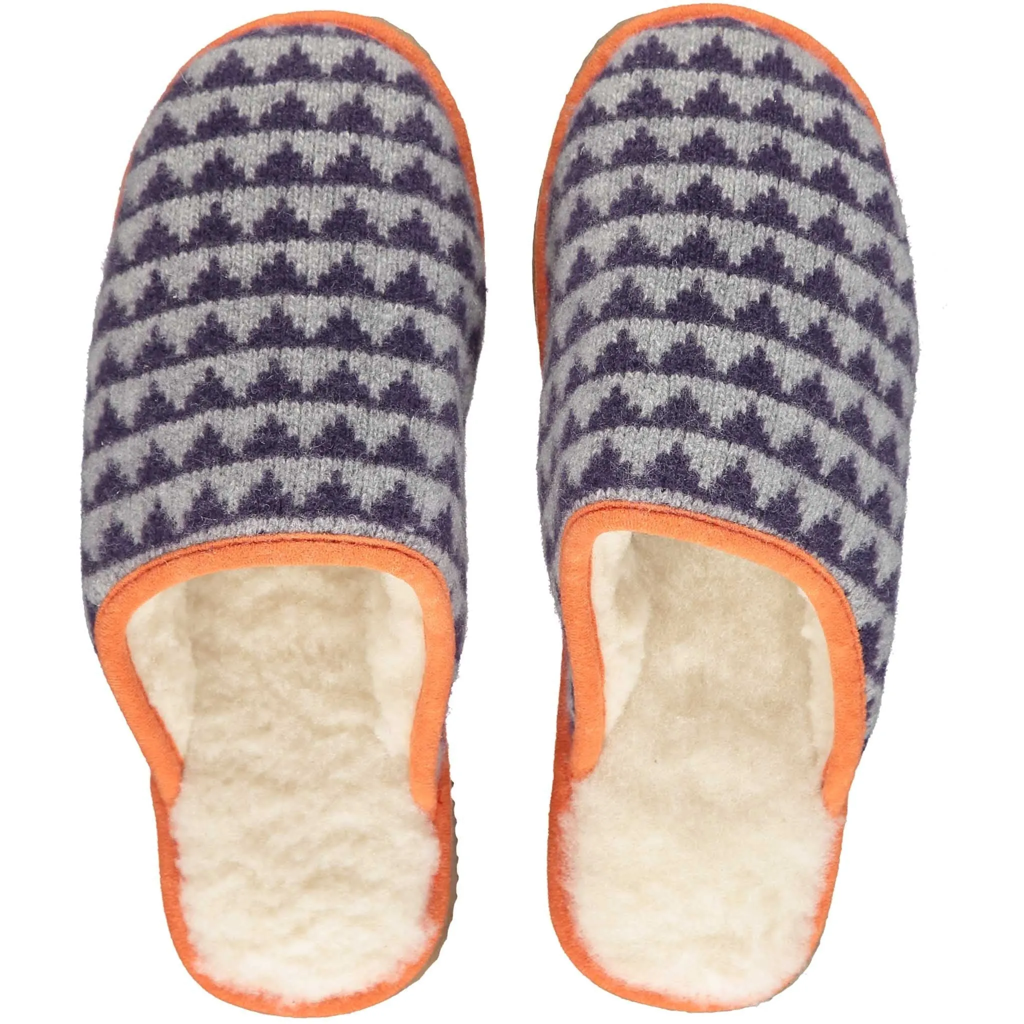 Purple Triangle Lambswool & Sheepskin Slippers - SMALL, MEDIUM & LARGE ONLY