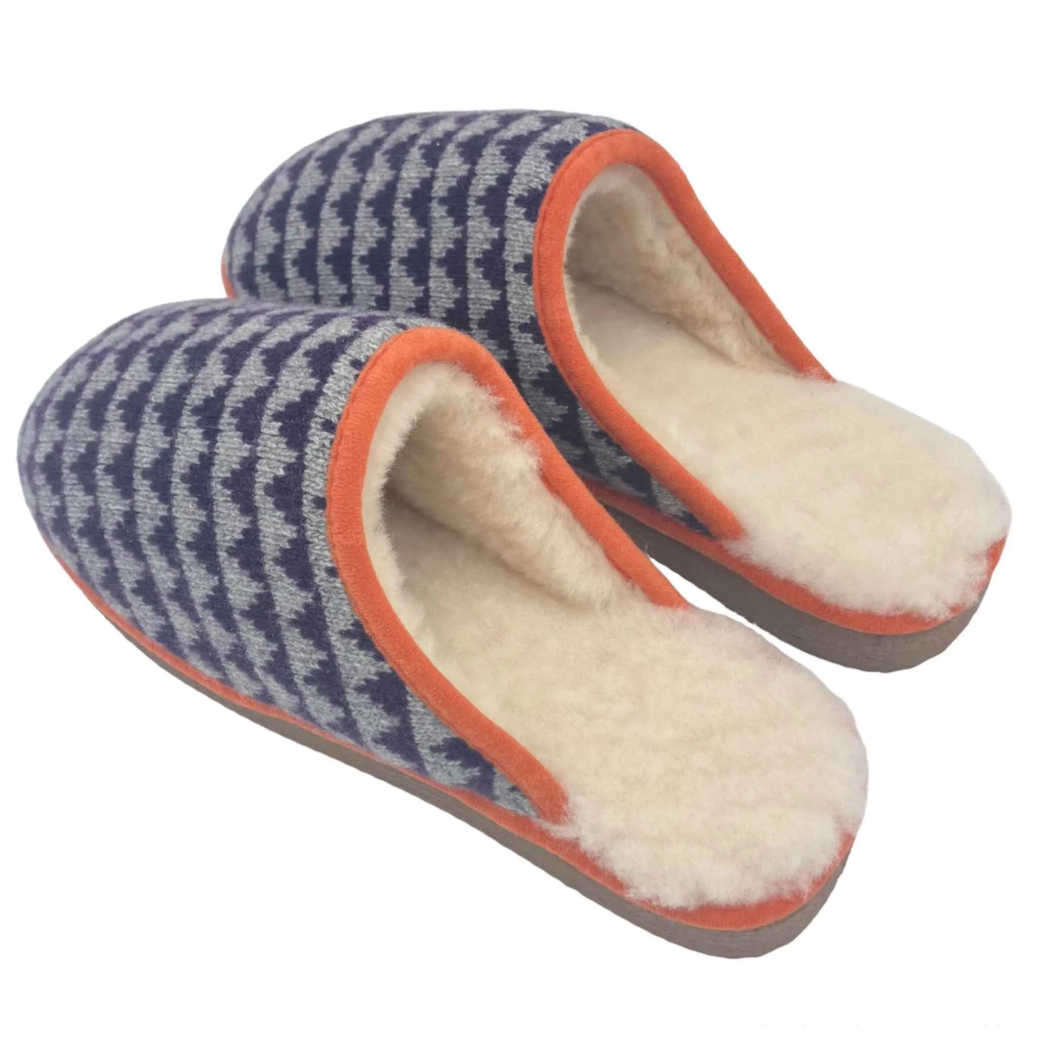 Purple Triangle Lambswool & Sheepskin Slippers - SMALL, MEDIUM & LARGE ONLY