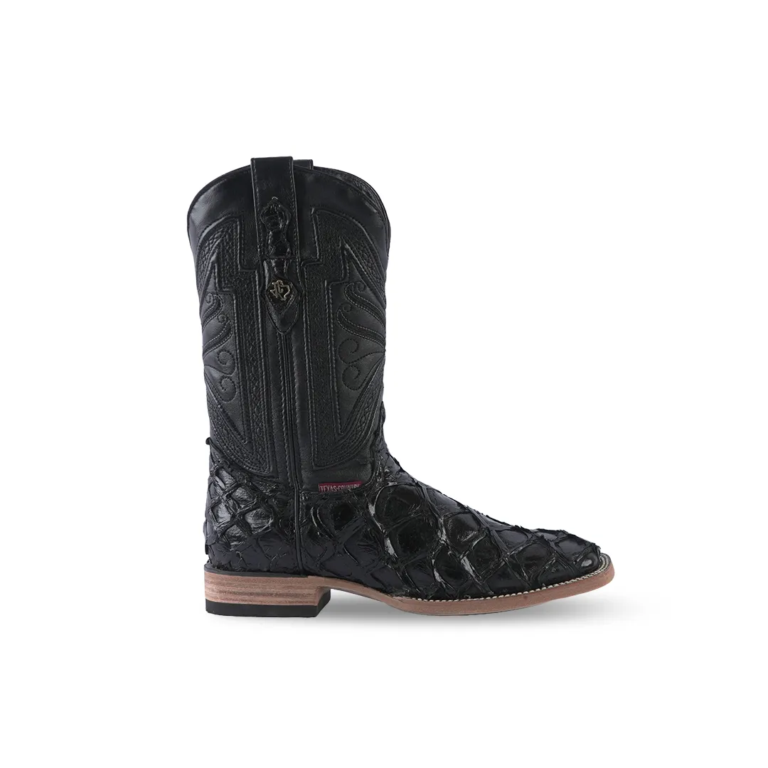 Texas Country Exotic Boot Pez Black PZ60