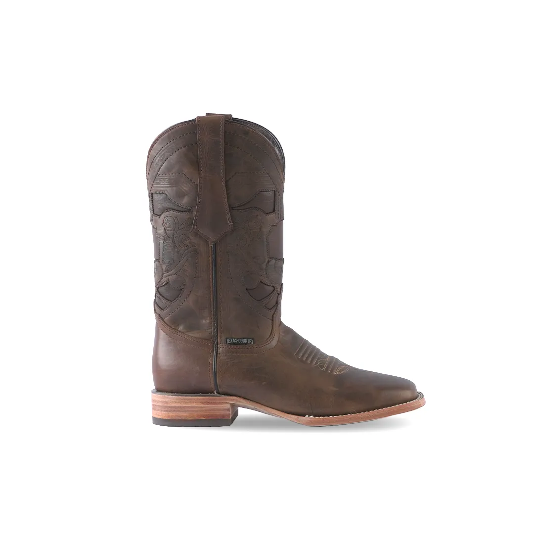 Texas Country Western Boot Senegal Camel Square Toe E691