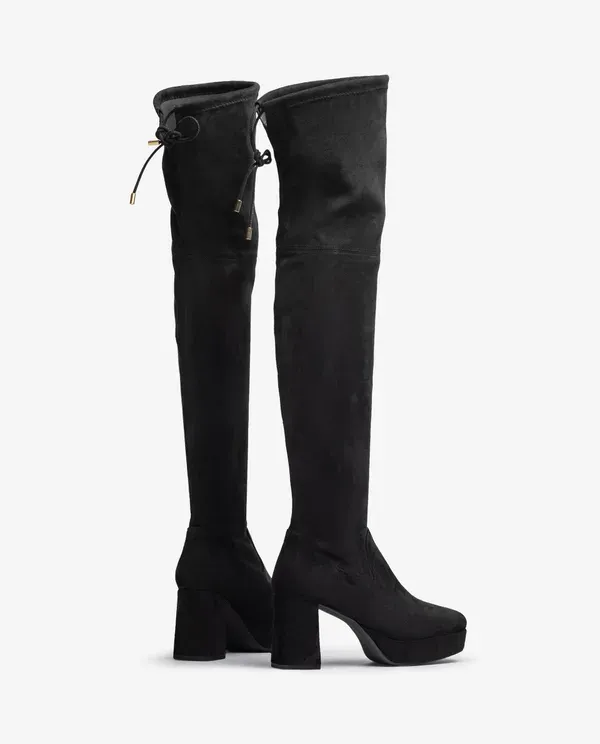 UNISA MERKEL Black Suede Platform Sole over knee Boot