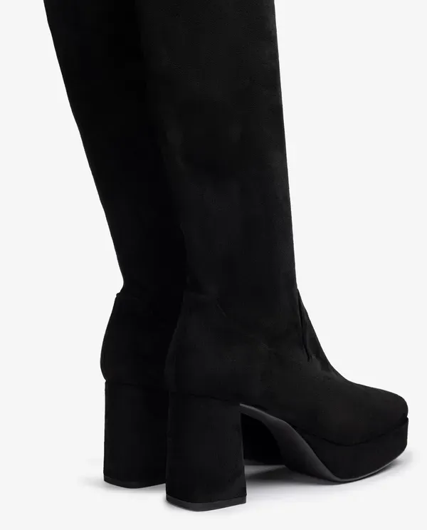 UNISA MERKEL Black Suede Platform Sole over knee Boot