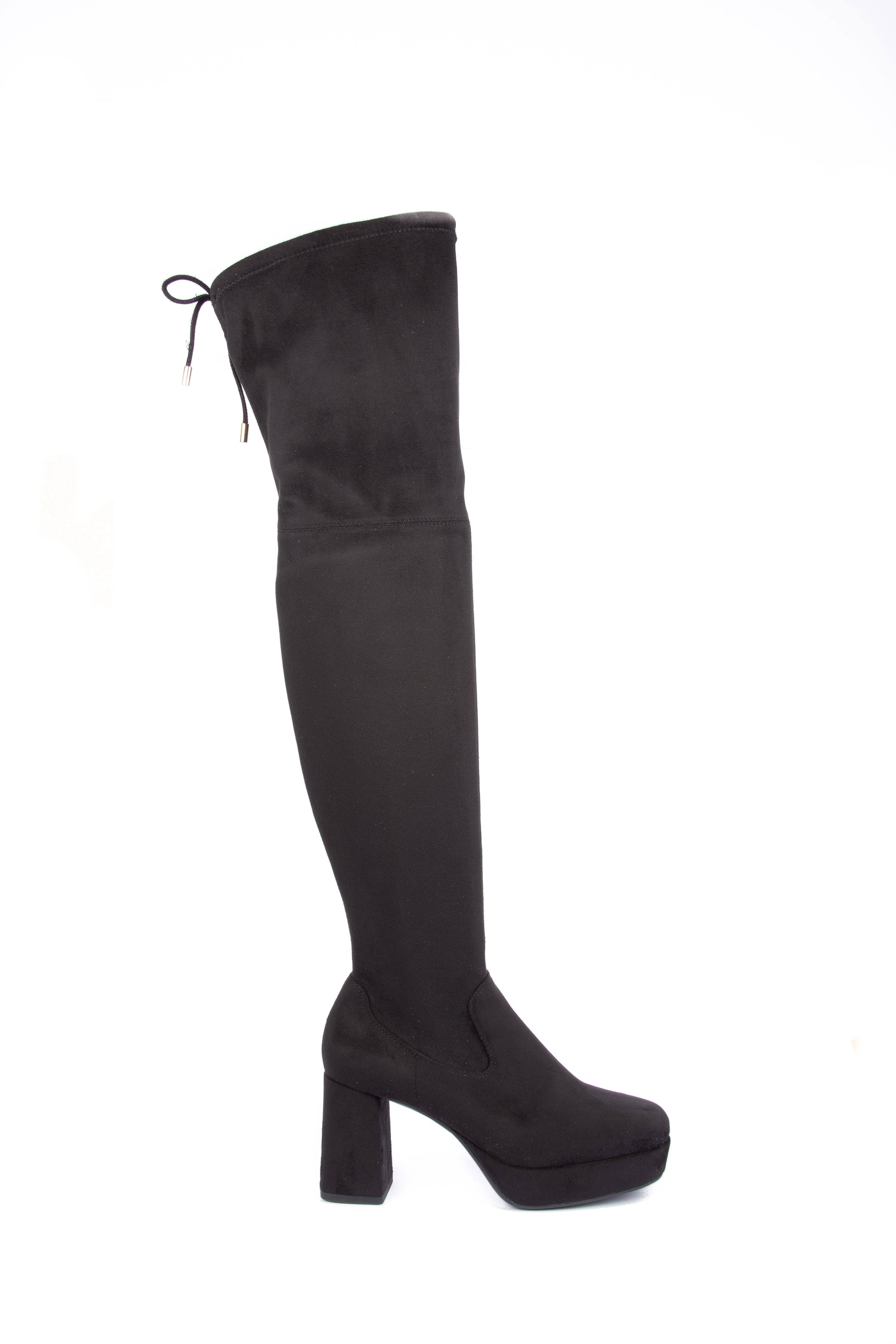 UNISA MERKEL Black Suede Platform Sole over knee Boot