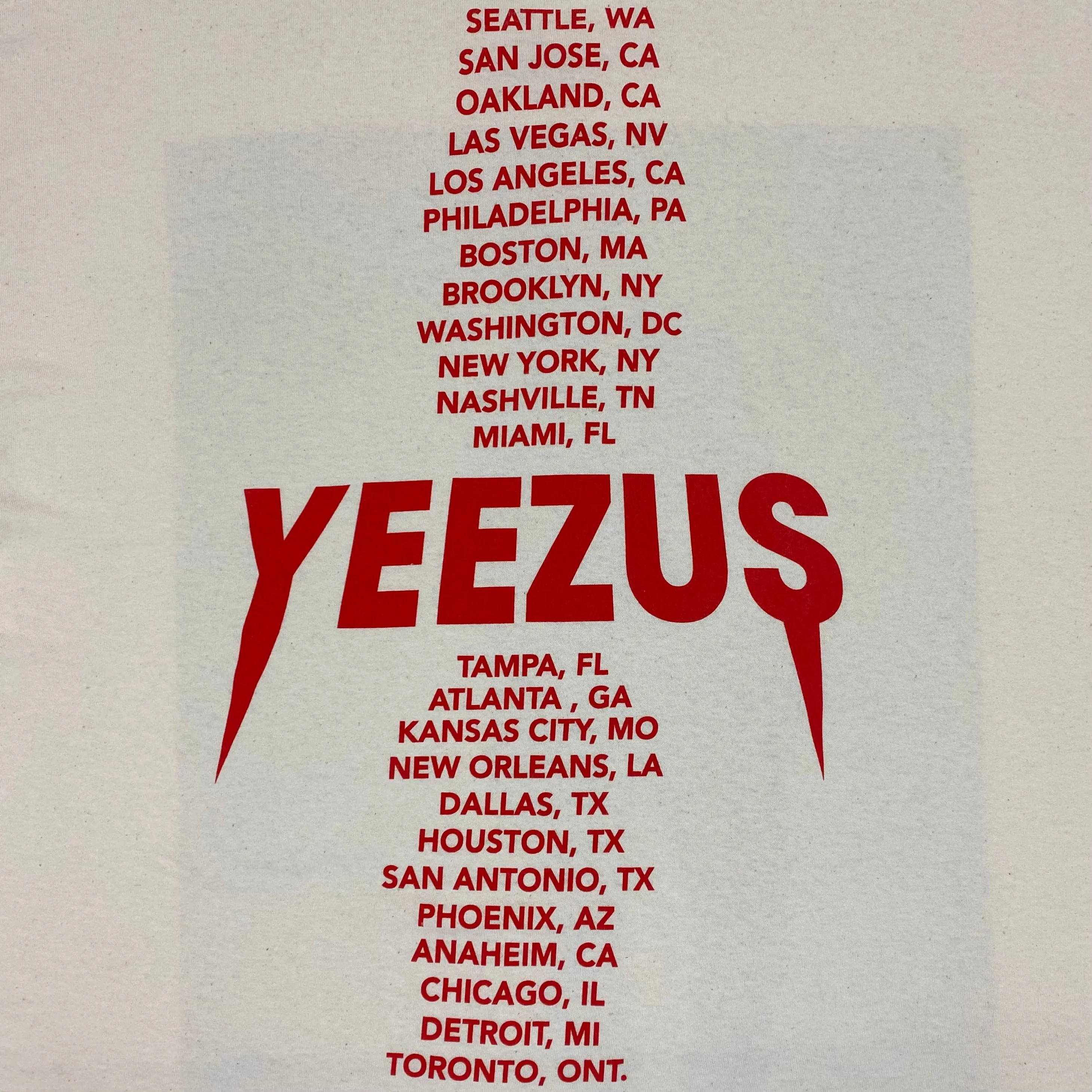 Yeezus Tour 2013 Beige Photo Tee By Nick Knight